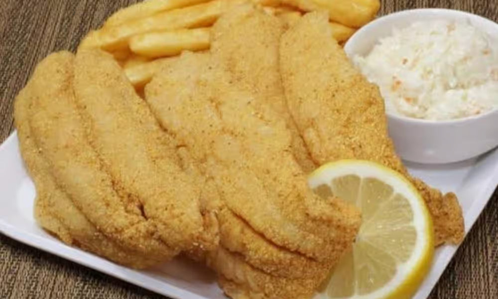 Fish and shrimp plates with fries