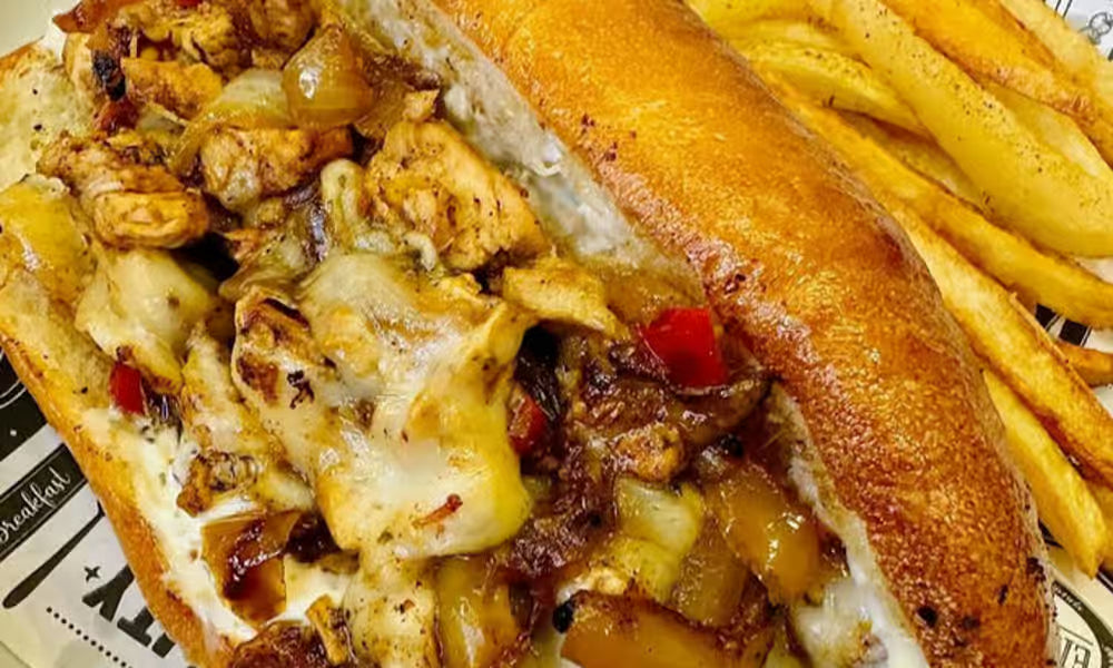 Halal sandwiches and wraps with fries