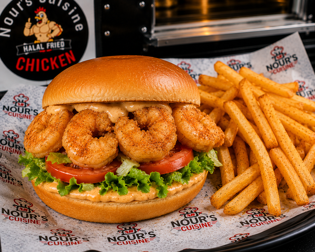 Shrimp Sandwich With Fries from Nour's Cuisine