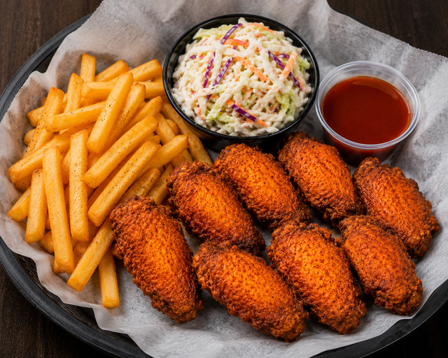 Crispy Wings With Fries - 8 Pieces from Nour's Cuisine
