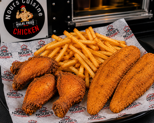 3 Wings & 2-Piece Catfish Fillet With Fries from Nour's Cuisine
