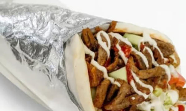 Gyro sandwich with fries from Nour's Cuisine