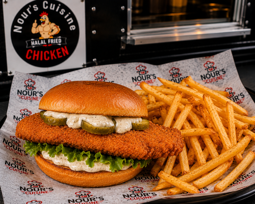 Fish Sandwich With Fries from Nour's Cuisine